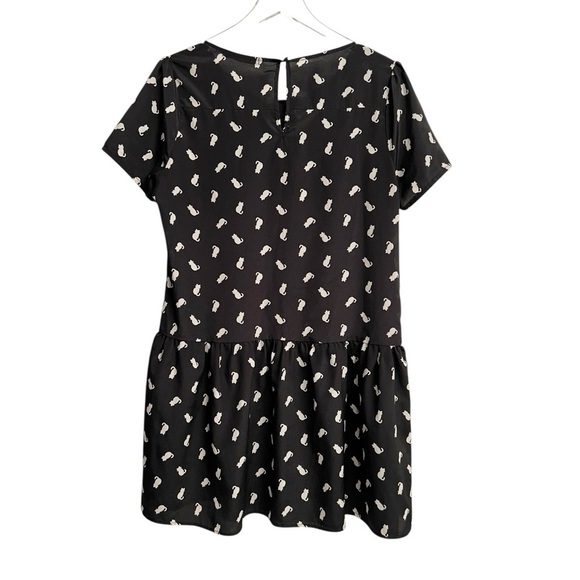 Sweet Rain Cat Print Black and White Drop Waist Mini Dress Size Extra Large - Picture 6 of 8